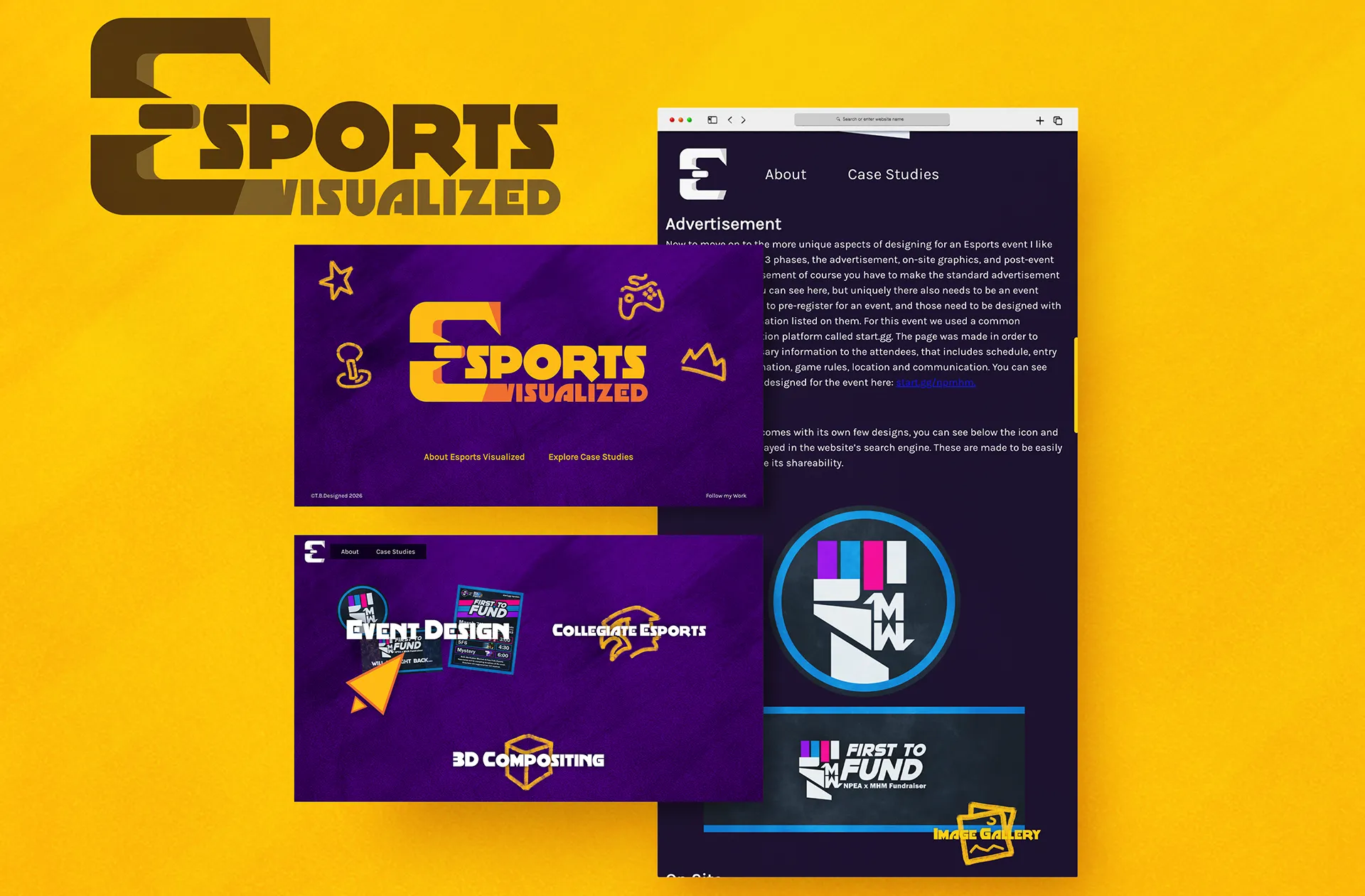 Esports Visualized project website mockup for both mobile and desktop