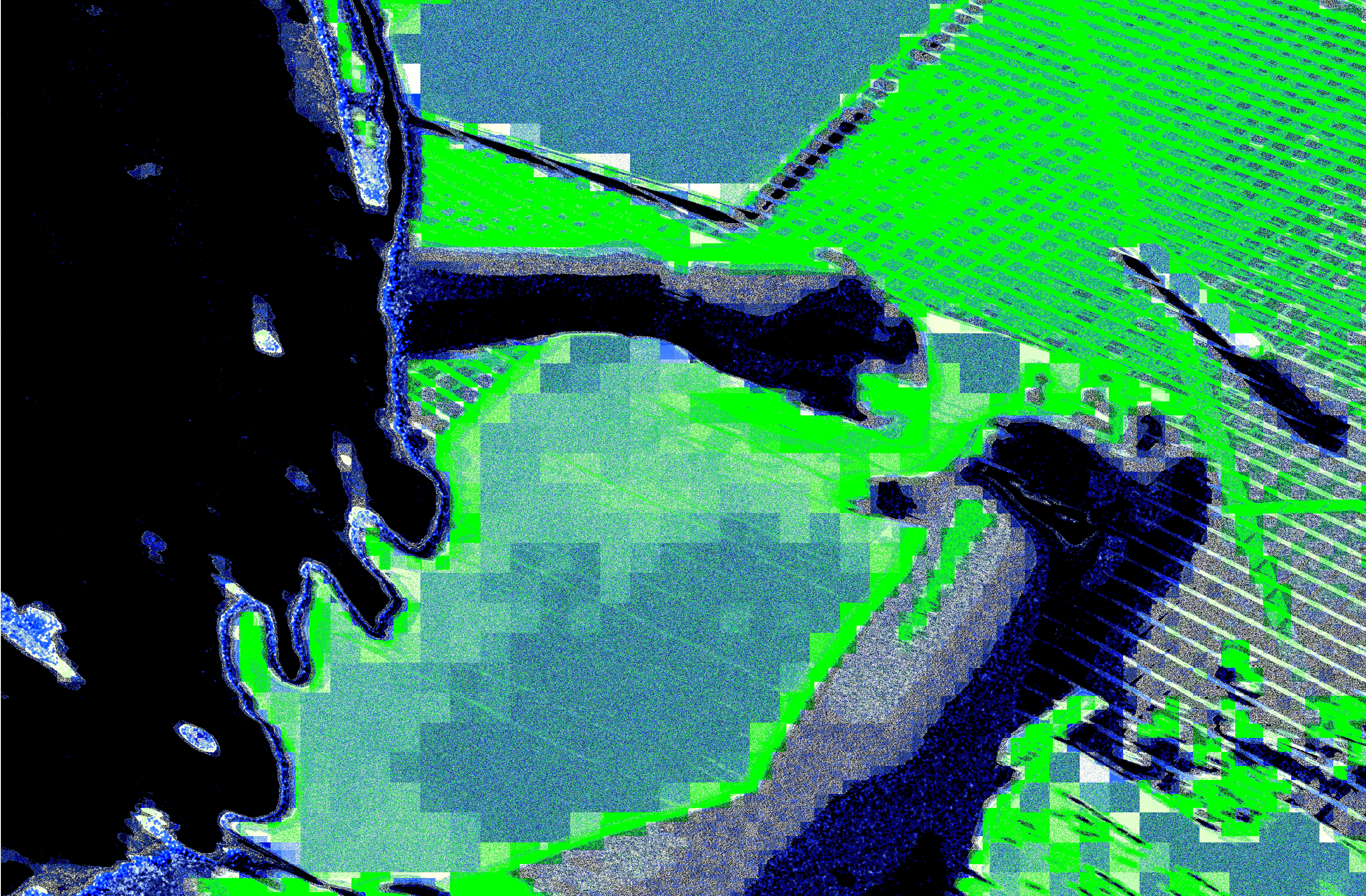 Heavily edited image of someone drawing on paper