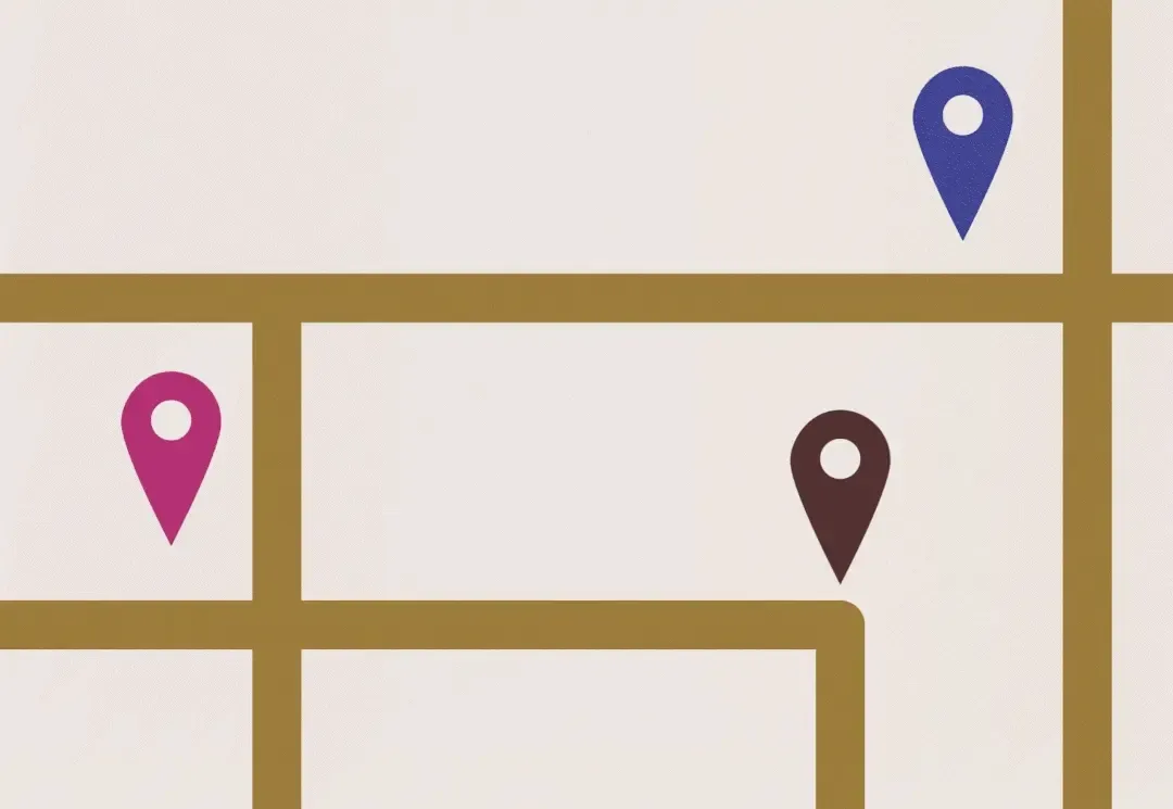 Map zooms into location pinpoint. The pinpoint shows clothing carousel and zooms back out creating a loop.